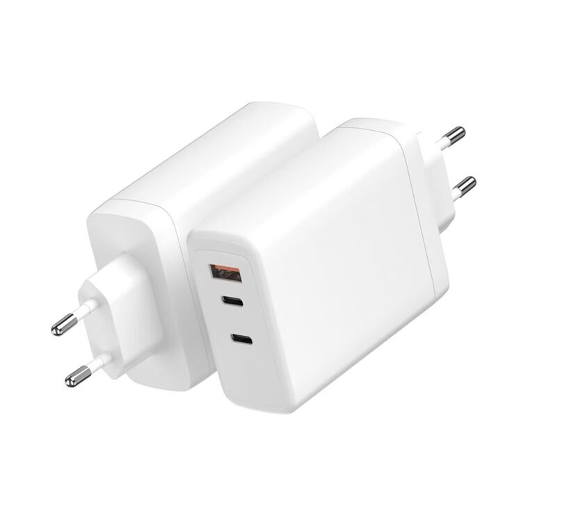 120W GaN ταχεία φόρτιση,Δύο 100W USB-C PD έξοδος, USB-A QC, 100-240V ταξιδιωτικό προσαρμογέα,Λευκό/Μαύρο