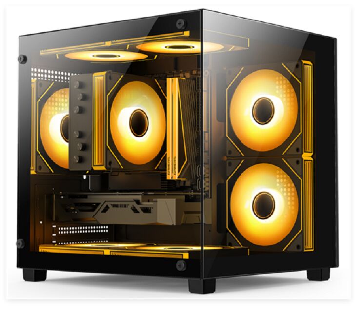 Συμπληκτική θήκη PC από γυαλί, Micro-ATX/ITX, 240mm ψύξη νερού, κορυφαίο φίλτρο σκόνης, μαύρο