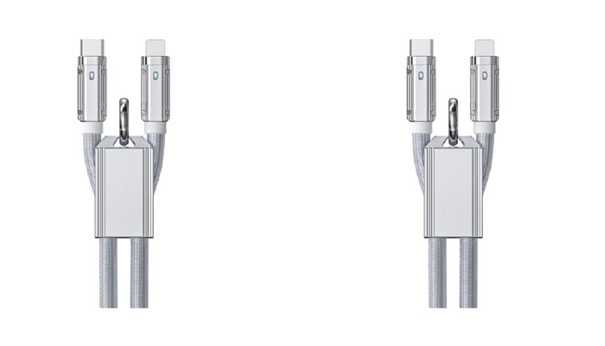 65W/27W γνήσιο καλώδιο ταχείας φόρτισης σε σιλικόνη, από C σε C / C σε αστραπή, 1m, ασήμι, κράμα ψευδαργύρου, υποστηρίζει PD & Data Sync