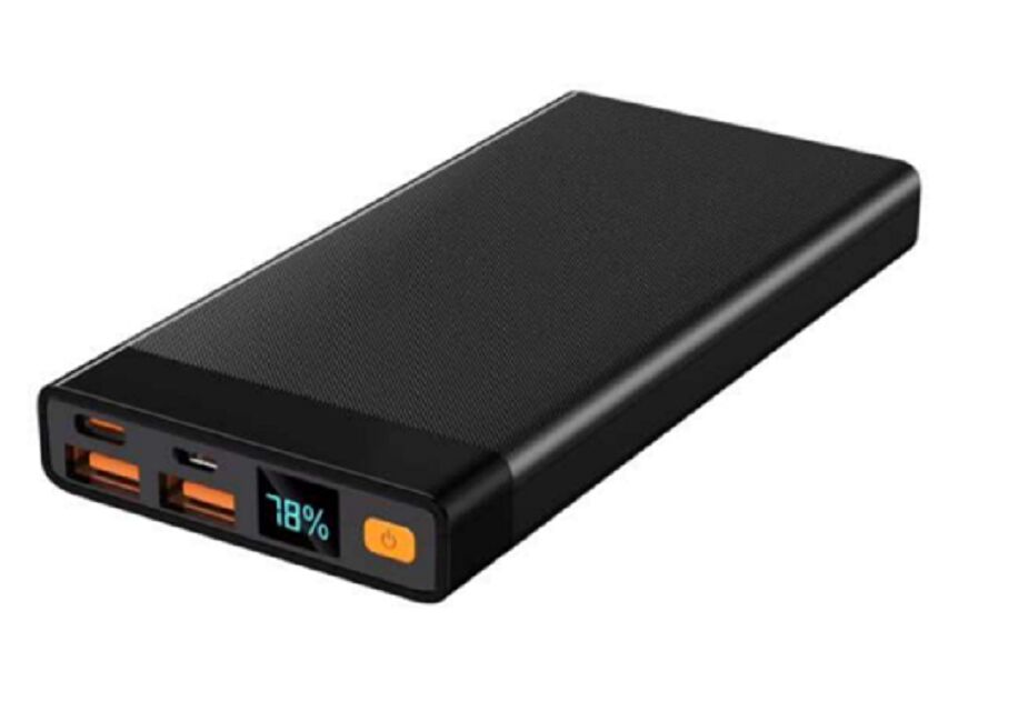 10000mAh Slim Power Bank,PD 22.5W,Type-C & USB-A, Μαύρο/Λευκό