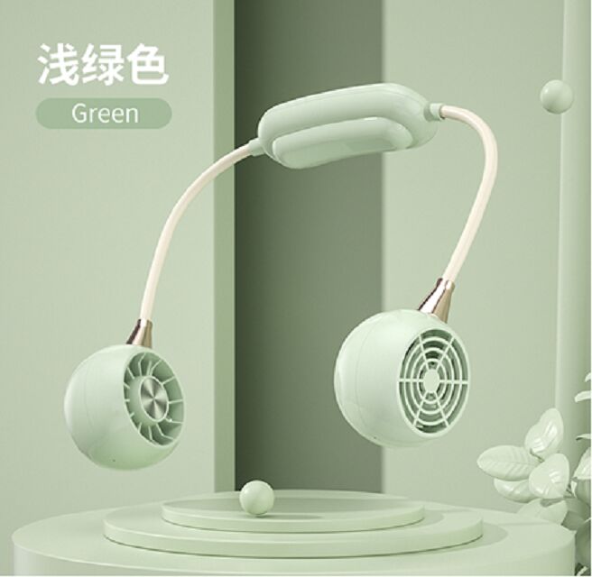 Ανεμιστήρας λαιμού 3 ταχυτήτων, 1200mAh, Type-C, Φόρτιση 2 ωρών, Πράσινο/Ροζ/Λευκό