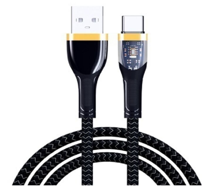 4-Core πλεγμένο καλώδιο ταχείας φόρτισης, USB-A προς τύπου-C, 24 ράβδους νάιλον, αλουμινίου κέλυφος