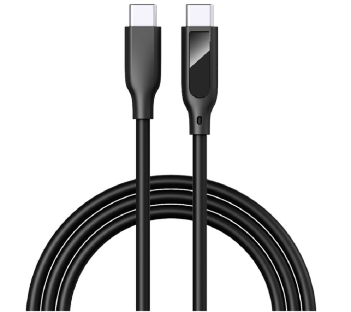 Καλώδιο USB-C με Ψηφιακή Οθόνη, Γρήγορη Φόρτιση 5A, Σιλικόνη, 1m, Τάση/Ρεύμα σε Πραγματικό Χρόνο