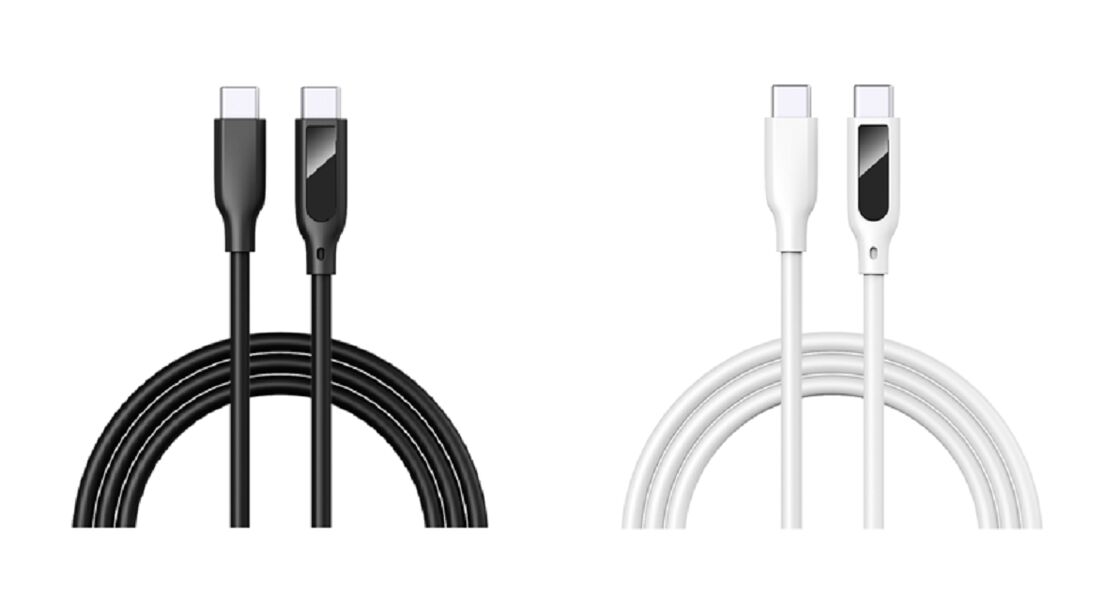 Καλώδιο USB-C με Ψηφιακή Οθόνη, Γρήγορη Φόρτιση 5A, Σιλικόνη, 1m, Τάση/Ρεύμα σε Πραγματικό Χρόνο