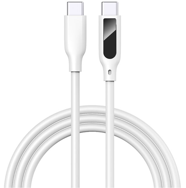 Καλώδιο USB-C με Ψηφιακή Οθόνη, Γρήγορη Φόρτιση 5A, Σιλικόνη, 1m, Τάση/Ρεύμα σε Πραγματικό Χρόνο