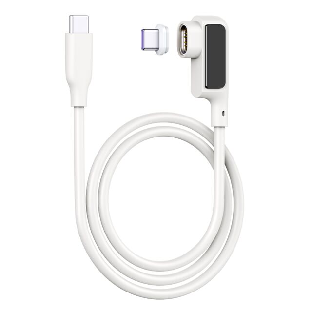 5A Μαγνητικό καλώδιο USB-C με ψηφιακή οθόνη, 0,5M, Σιλικόνη, Κεφαλάκι, 480Mbps, Μαύρο/Λευκό