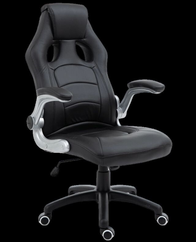 Executive Office Chair με αναδιπλούμενα μπράτσα, μηχανισμό ανάκλισης, τροχούς PU & αμορτισέρ αερίου 100mm