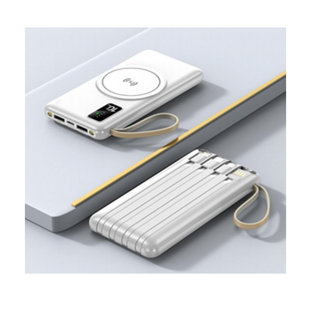 Ασύρματο Power Bank 10000mAh με 4 καλώδια, 3 χρώματα