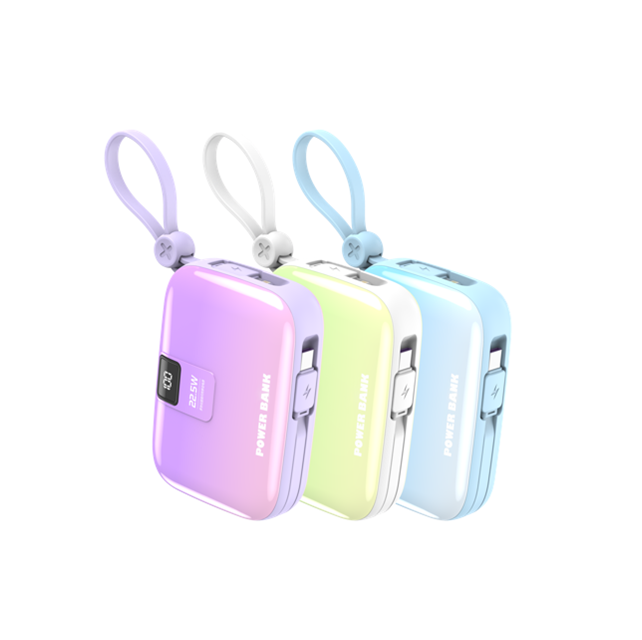 10.000mAh Gradient Power Bank-22,5W Γρήγορη φόρτιση, Διπλό USB-C & Lightning, 3 χρώματα