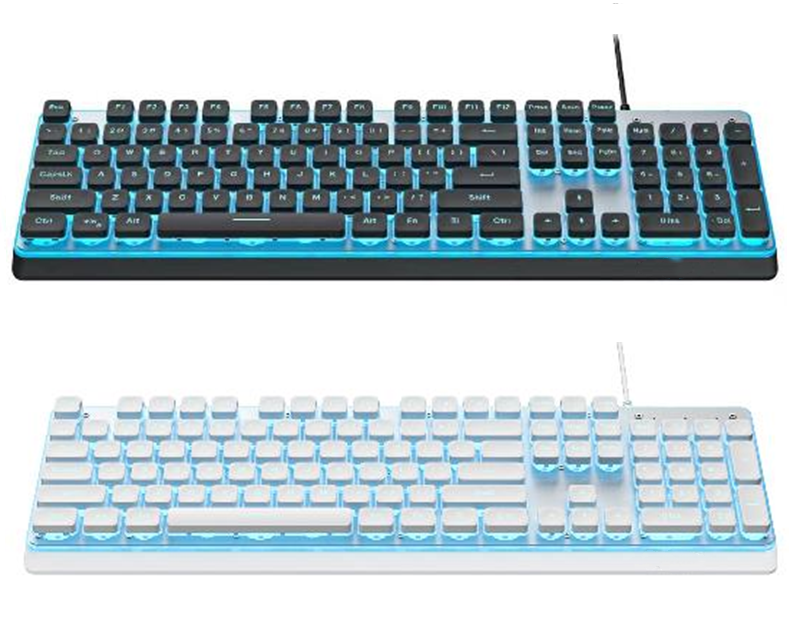 Τρι-Mode Backlit πληκτρολόγιο -σύρματος / 2.4G / Bluetooth, 104-κλειδί πλήρες μέγεθος, USB