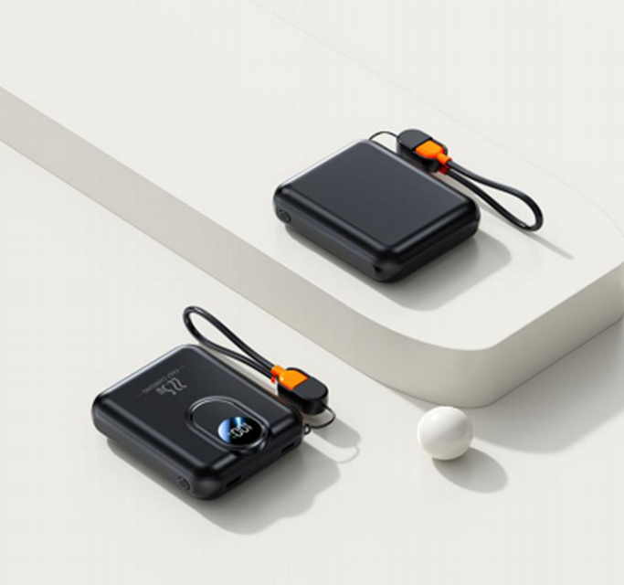 10000mAh 22,5W Fast Power Bank Ενσωματωμένα καλώδια Χρωματικό κουτί
