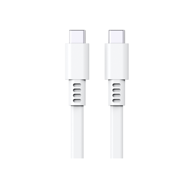 Καλώδιο ταχείας φόρτισης USB 2.0 σε σιλικόνη, τύπου C έως C 3A/20V + 480Mbps μεταφορά δεδομένων, 1M λευκό μαλακό ανθεκτικό στην κάμψη καλώδιο