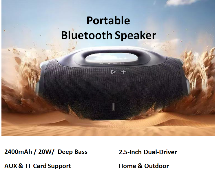 Ηχείο Bluetooth 20W με διπλά προγράμματα οδήγησης και βαθιά μπάσα, φορητό ασύρματο στερεοφωνικό για σπίτι & εξωτερικούς χώρους