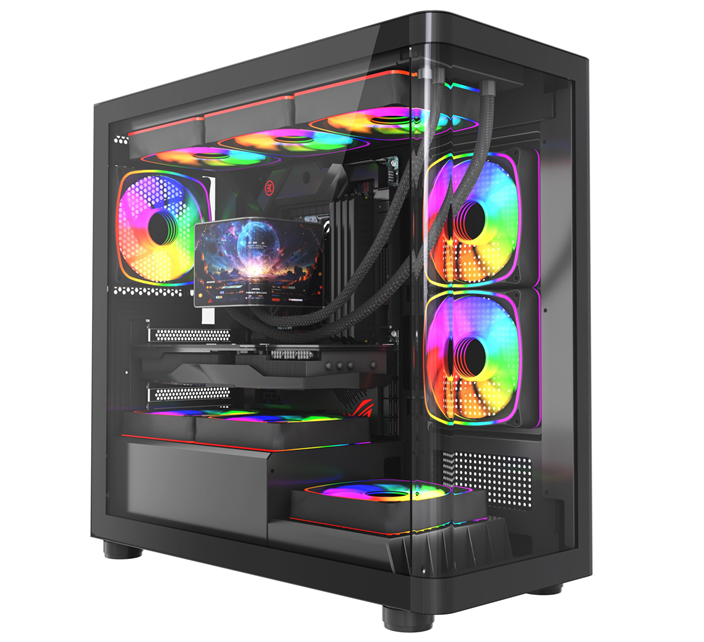 Κουτί Gaming ATX Mid-Tower | Καμπυλωτό Γυάλινο Πάνελ | Υποστήριξη Ψυγείου 360mm | Χώρος Κάρτας Γραφικών 410mm | 5 Θύρες PCI