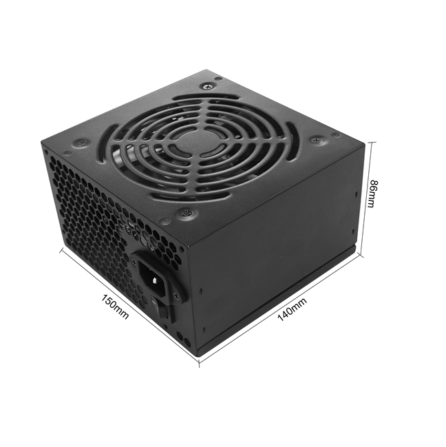 400W τροφοδοσία ηλεκτρικού ρεύματος ATX Desktop PC, 100-240V Wide Range, 12cm Silent Fan, Μαύρα επίπεδα καλώδια, Bulk Pack