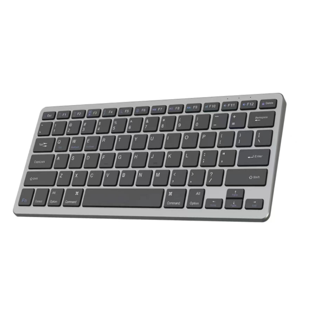 Rechargeable 2.4G BT Wireless Keyboard 78 Keys Metal Frame ABS Waterproof 200mAh Type C Multi Lang