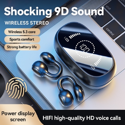 Bluetooth 5.3 ακουστικά Πλήρως ανοιχτό σχεδιασμό ακουστικών 9D Surround Sound Game Audio-sync HIFI Ψηφιακή οθόνη 1.5H φόρτιση 6H Single Playback