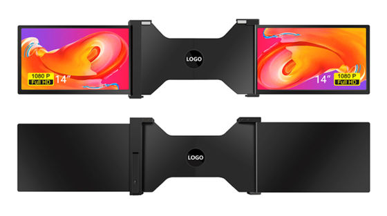 Δύο 14 ιντσών Πανοραμικές οθόνες φορητών υπολογιστών Τρεις οθόνες Εγκατάσταση με λεπτή οθόνη 25,3 mm Full HD IPS 16/9 αναλογία όψεων